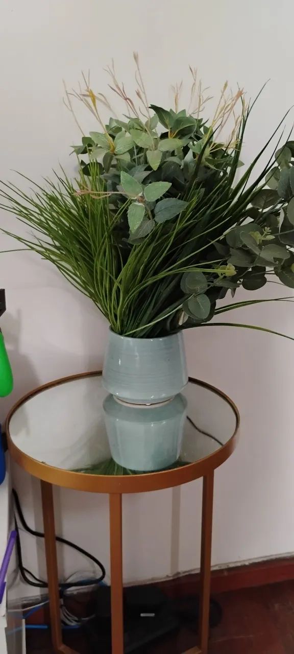 Cachepô verde azulado com Arranjo Artificial - Foto 4