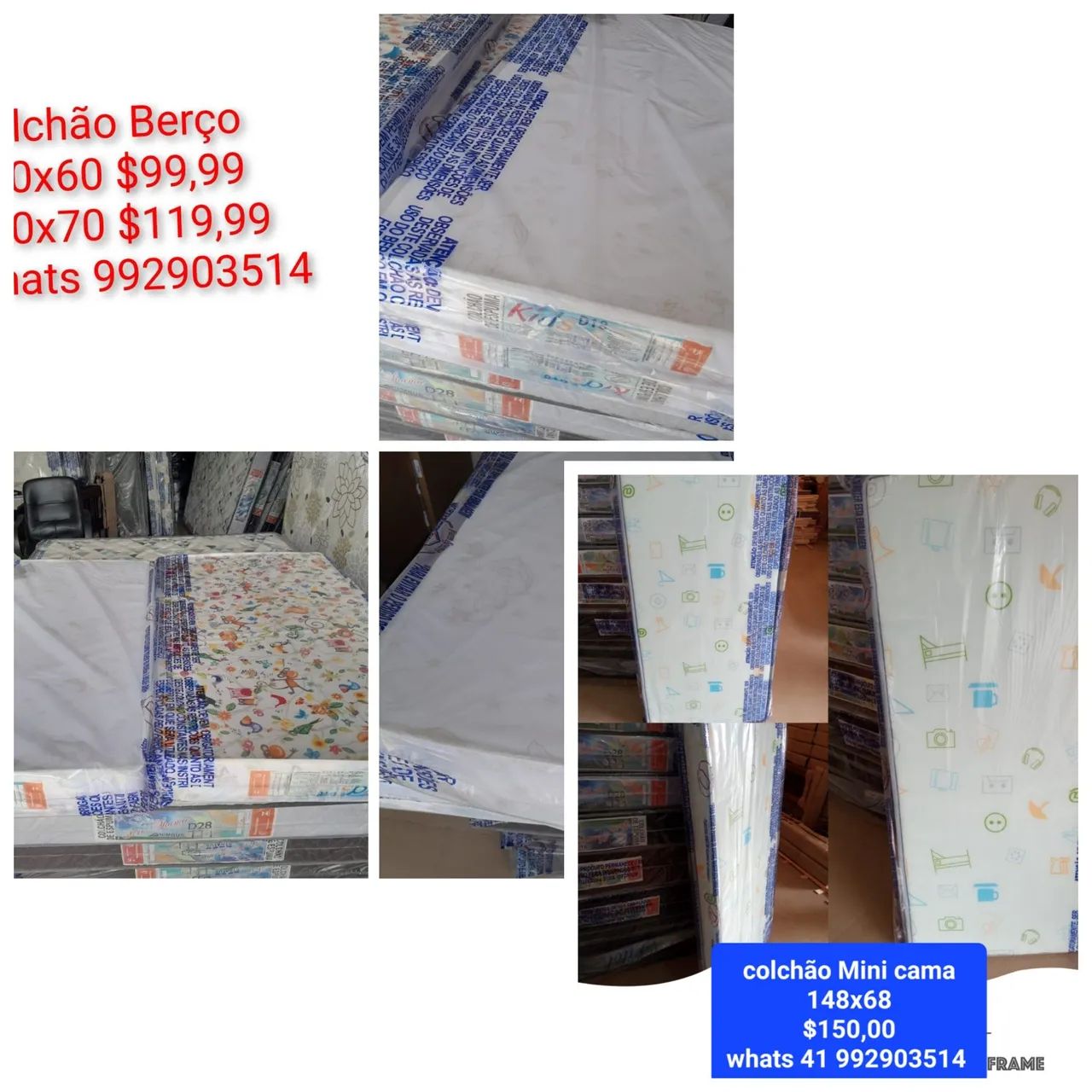 Colchão berço americano 130x70x10 novo # 10 x sem juros 