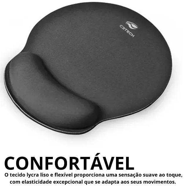 Mouse Pad com Apoio de Pulso Grande Preto C3Tech - Foto 3