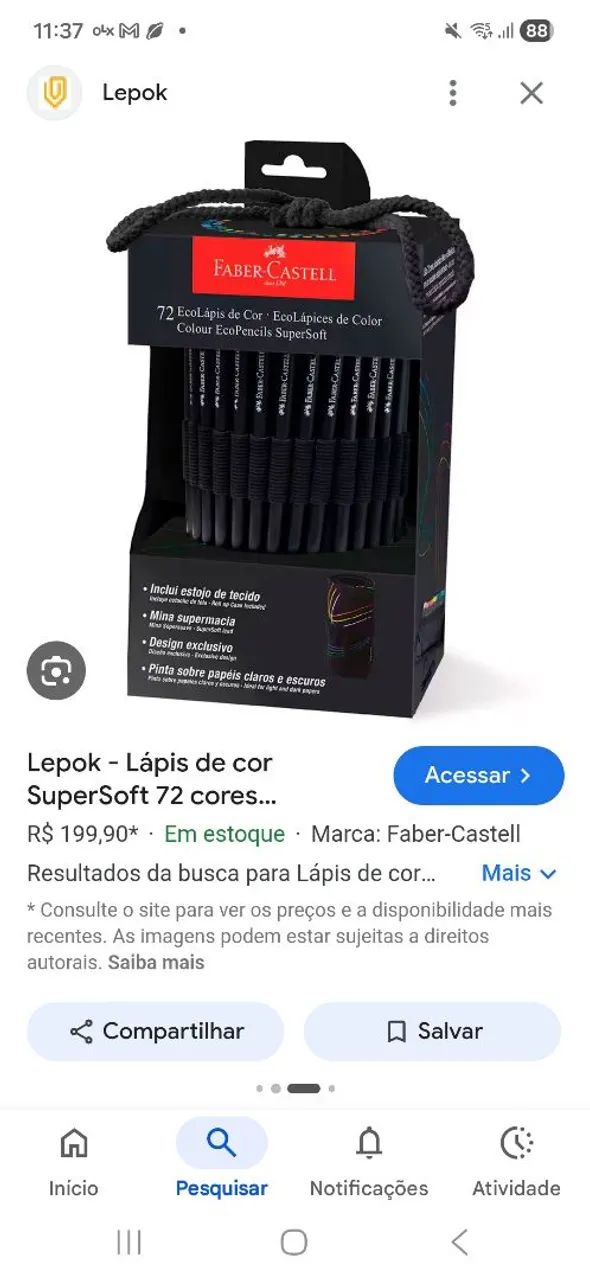 Lápis faber castell 72 unidades