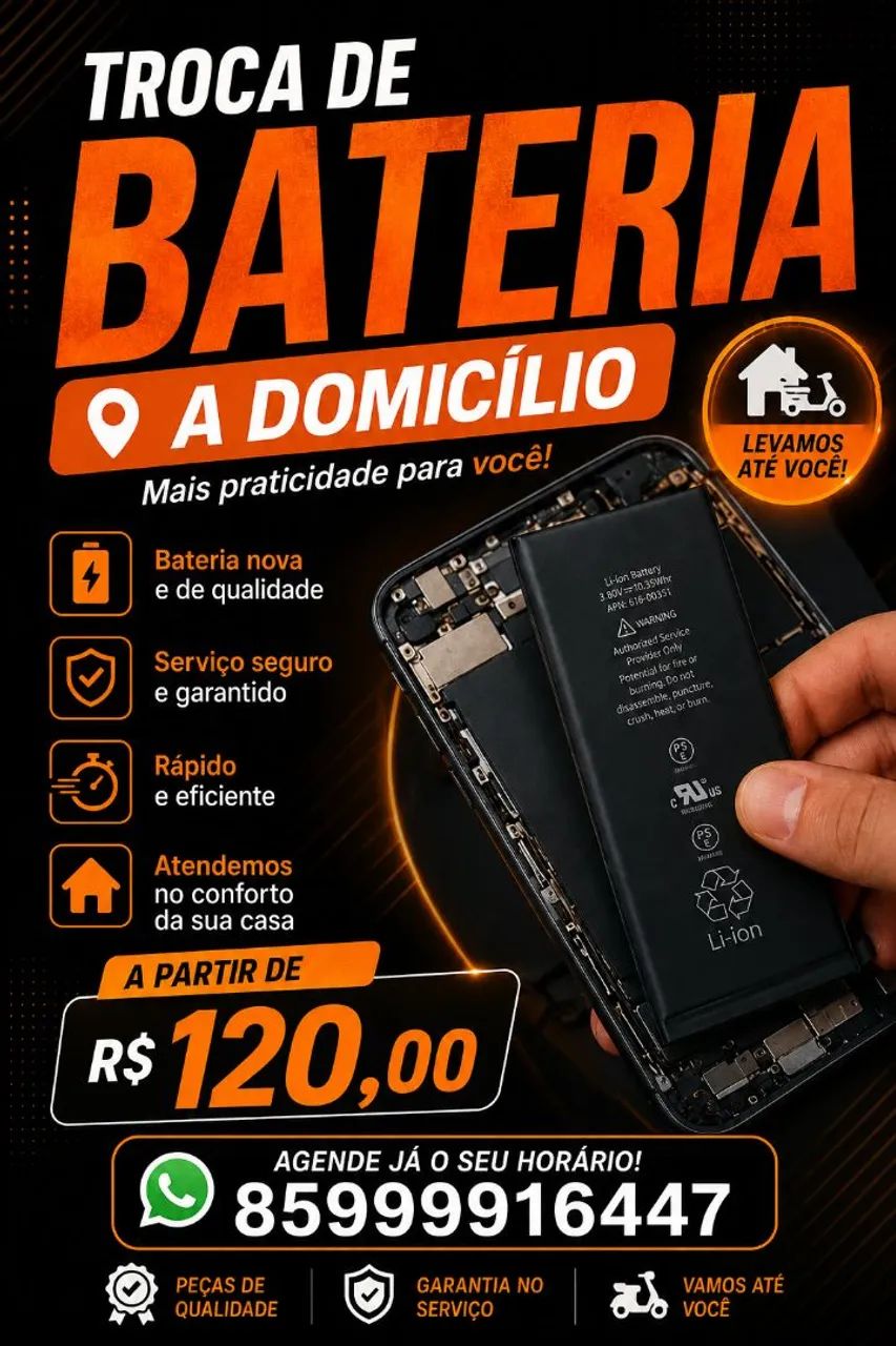 Troca de bateria a domicílio 