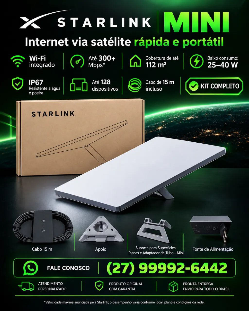 Kit Starlink Mini novo (Lacrado)