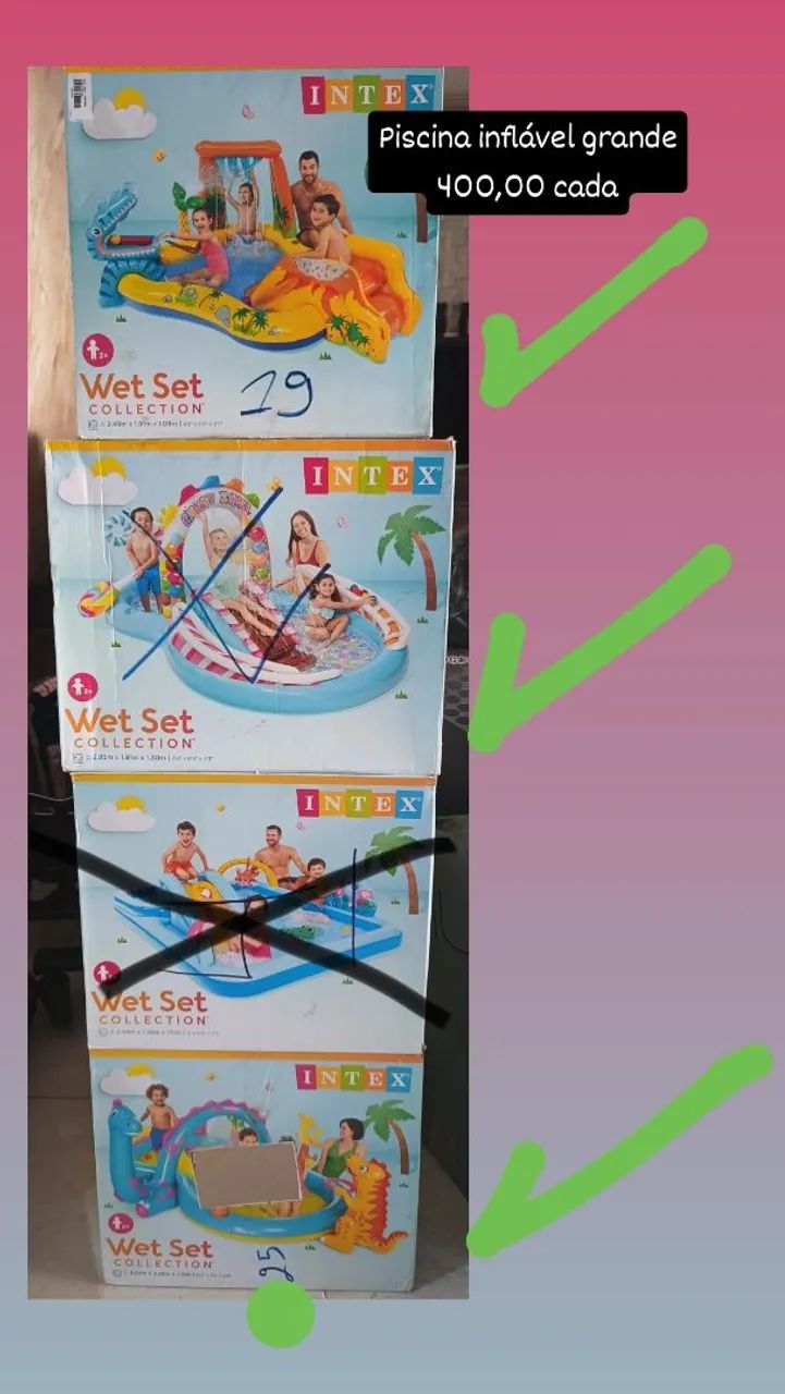 Piscina inflável grande 400,00 cada 