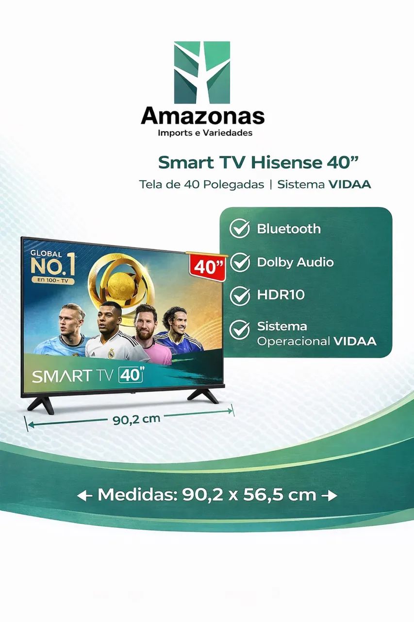 Smart TV Hisense 40? - Completa e Moderna