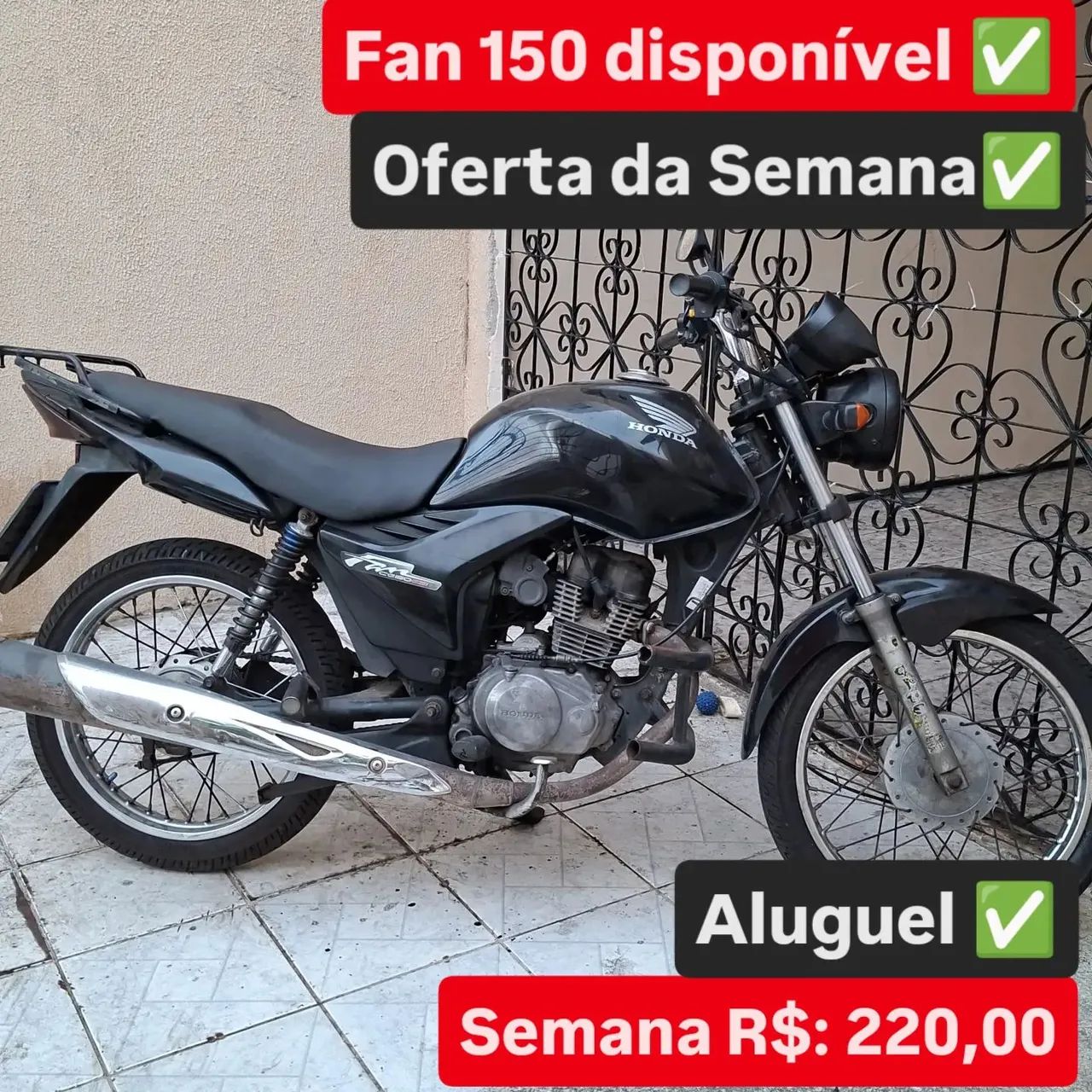 Fan disponível - Aluguel de Moto - Foto 2