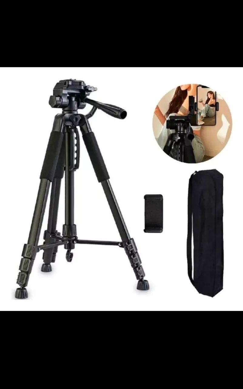 Tripe com 180cm para cameras e celulares 