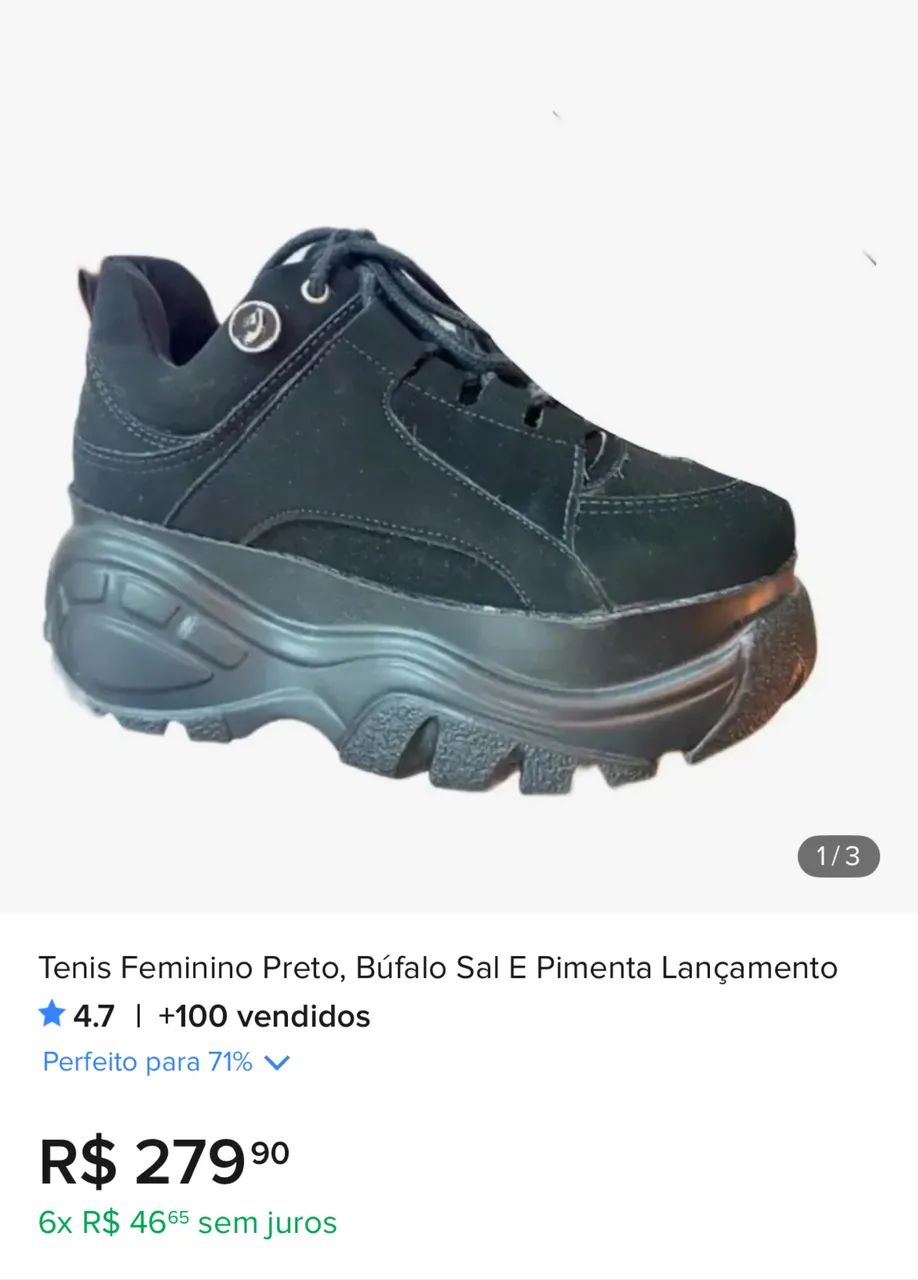 Tênis chunky sal e pimenta TAM 39