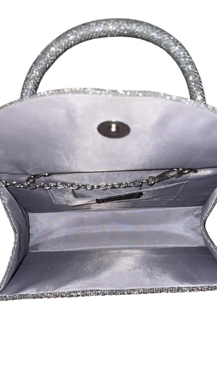 Bolsa Mamô de Festa Prata com Brilho  - Foto 2