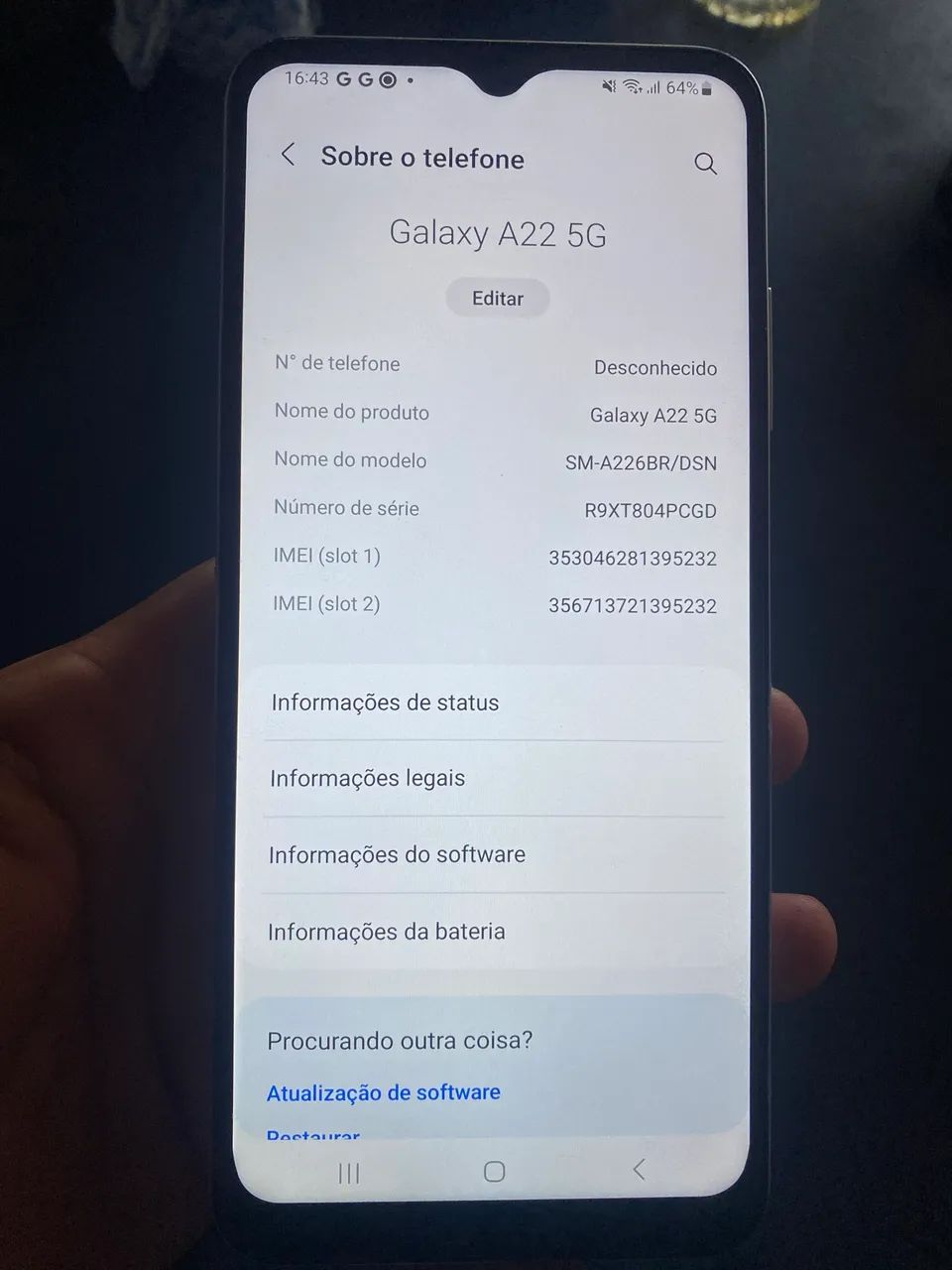 Celular Samsung galaxy A22 5G 128gb