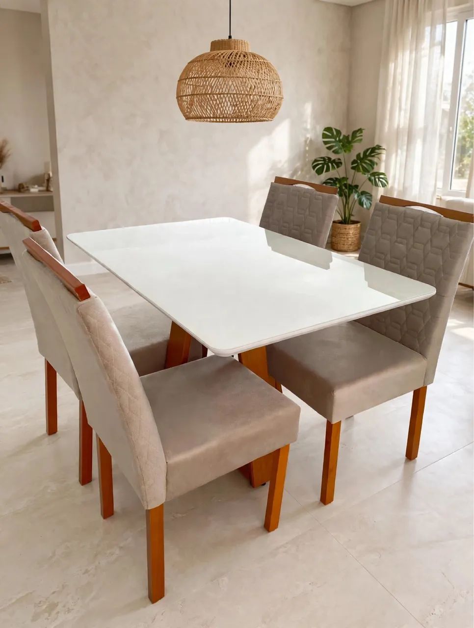 Mesa de jantar 4 cadeiras nova  - Foto 3