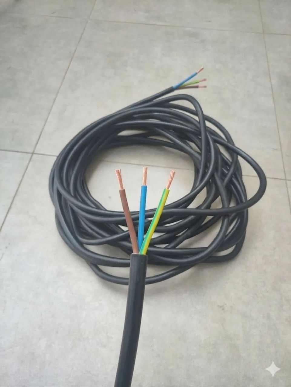 Selling a reel with 15 meters of continuous multi-core flexible cable (PP cable), 3-core × 6mm².