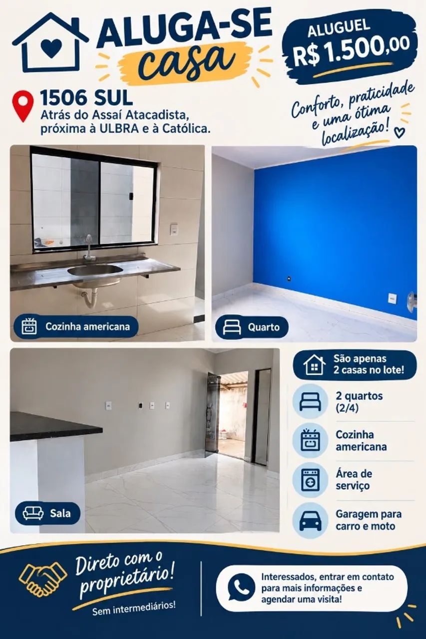 Casa em condomínio - 1506 Sul com 2 Quartos
