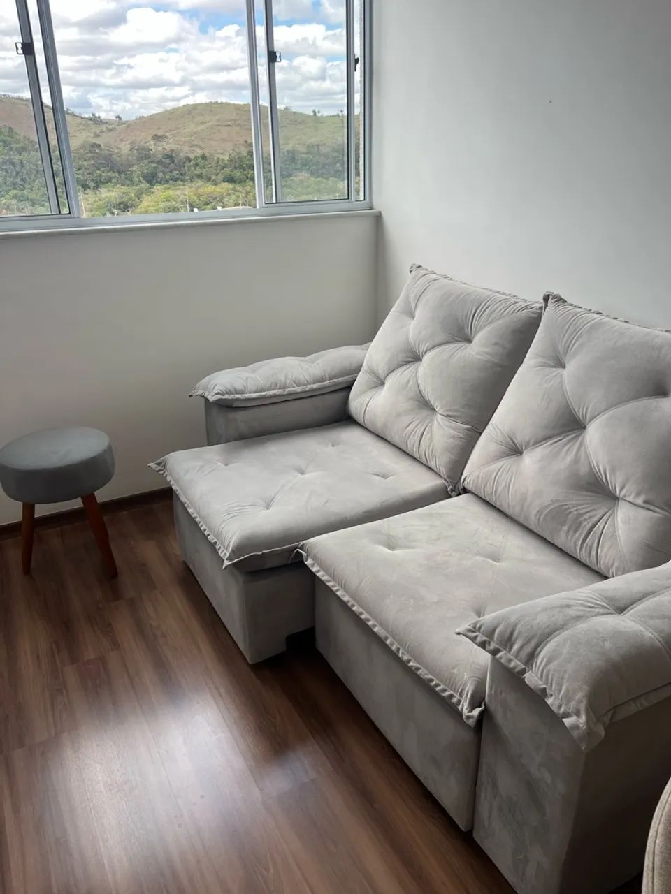 Sofá retrátil e reclinável Cinza - Foto 5