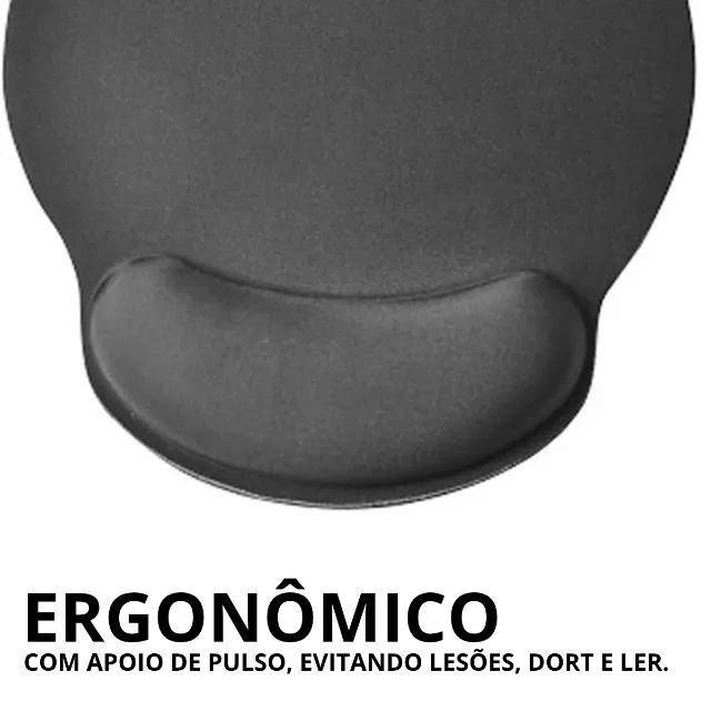 Mouse Pad com Apoio de Pulso Grande Preto C3Tech - Foto 2