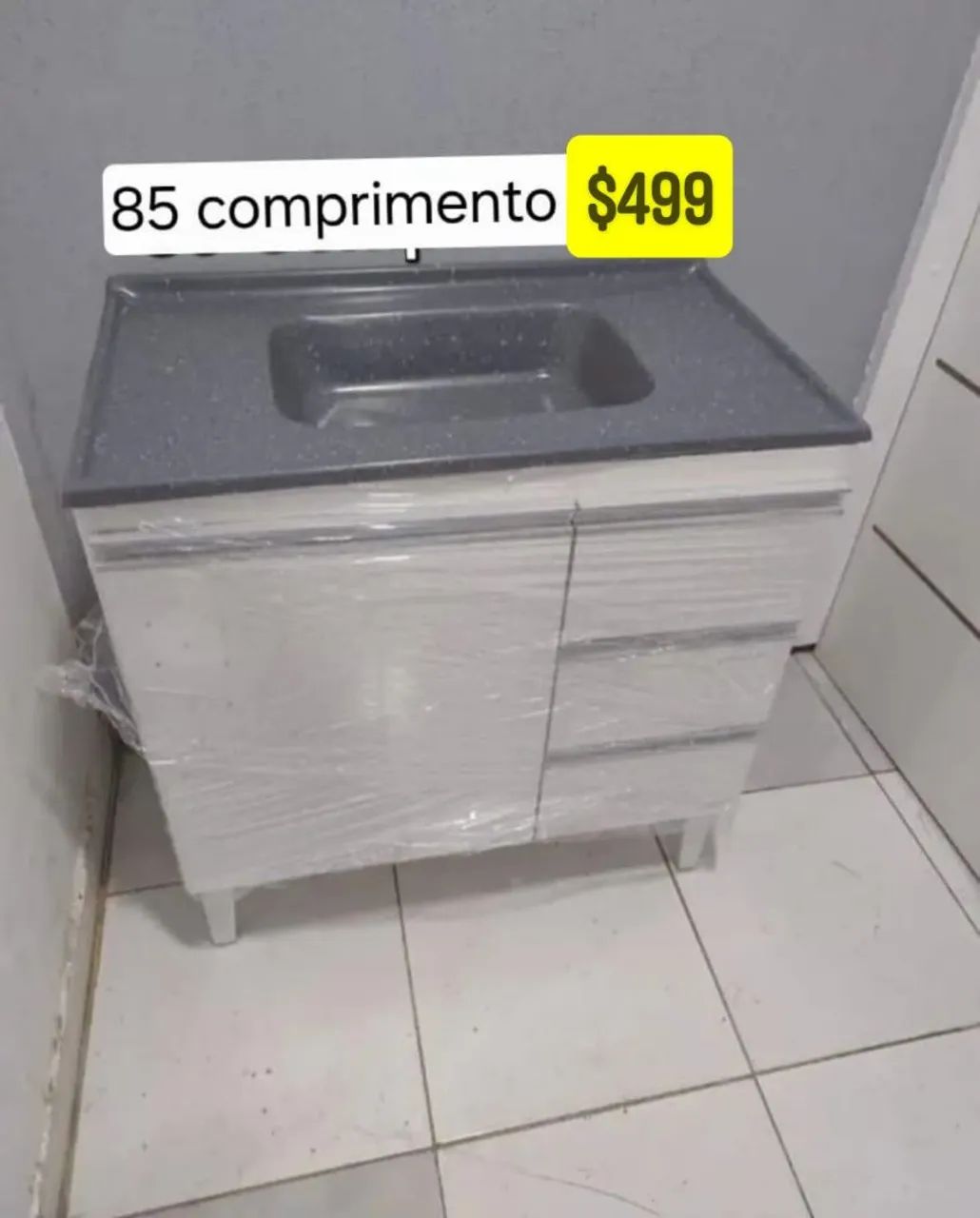 ? BALCÃO COM PIA 85 CM - MODERNO E FUNCIONAL! ? - Foto 5