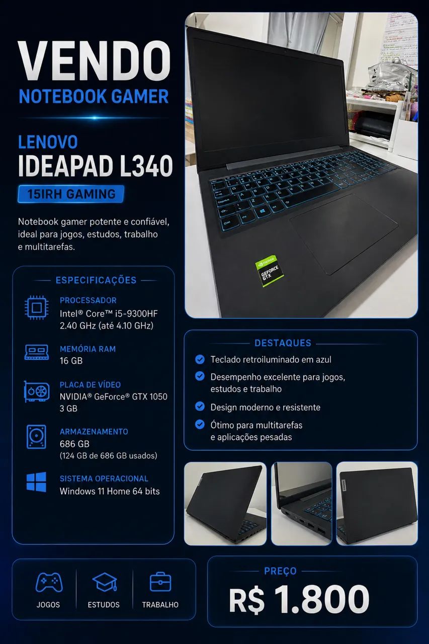Notebook Lenovo IdeaPad L340