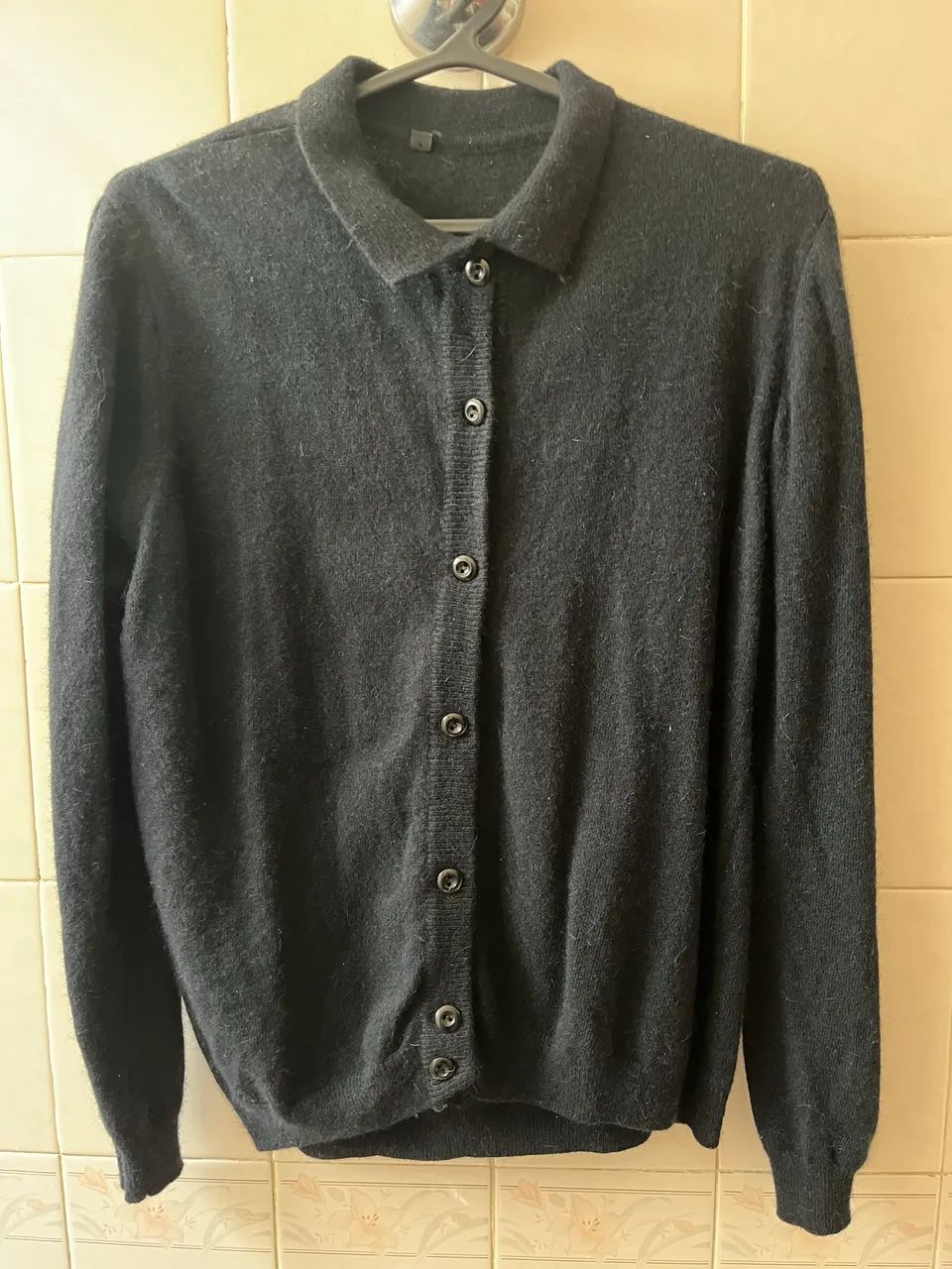 Blusa de tricô azul marinho 