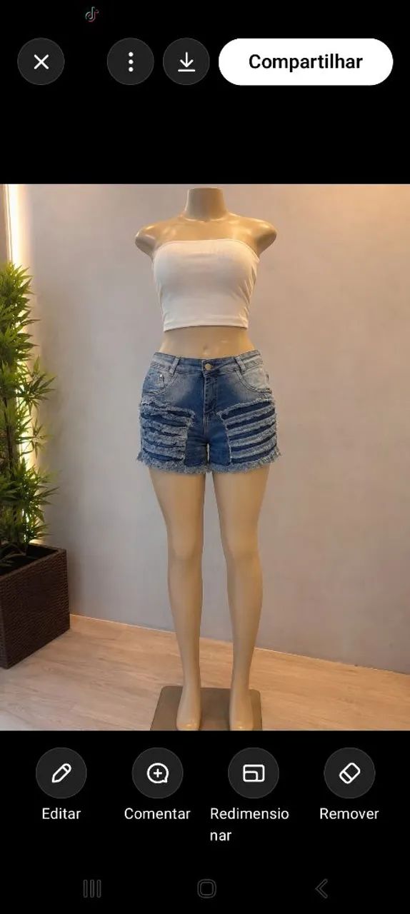 Shorts jeans com elastano  tam.48