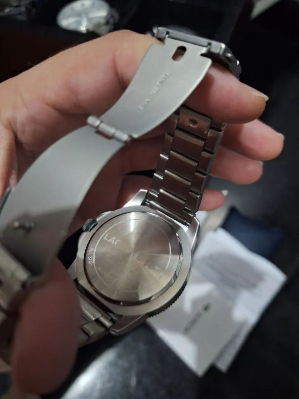 Relógio lacoste em metal fundo verde original  - Foto 4