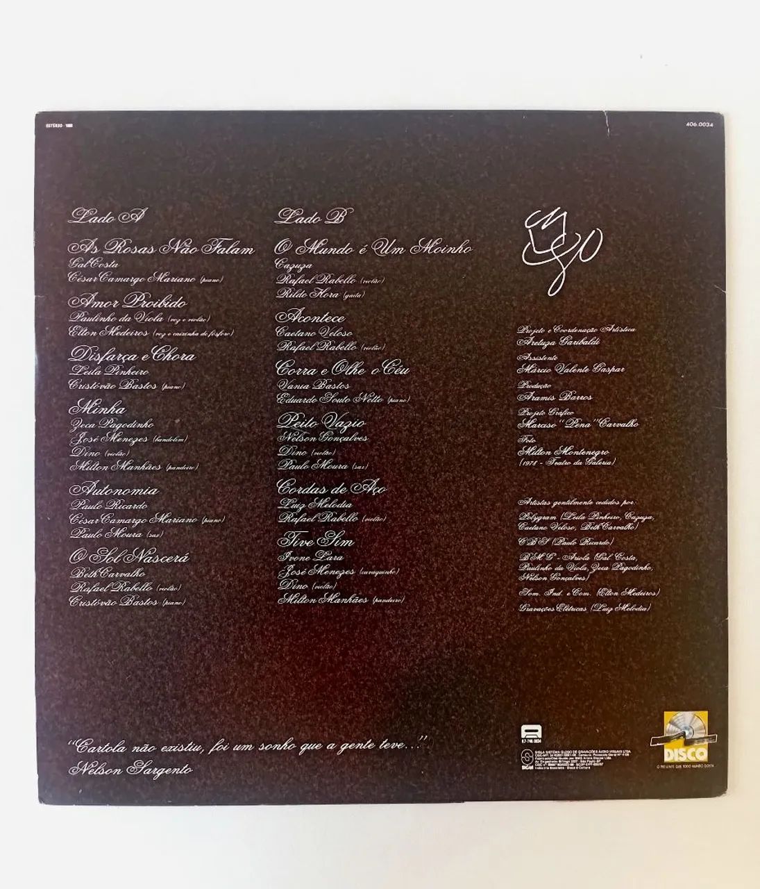 Disco de vinil LP Cartola - Bate outra vez - Foto 2