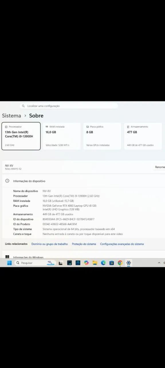Nitro V15 i9 13° gen RTX 4060 - Foto 4