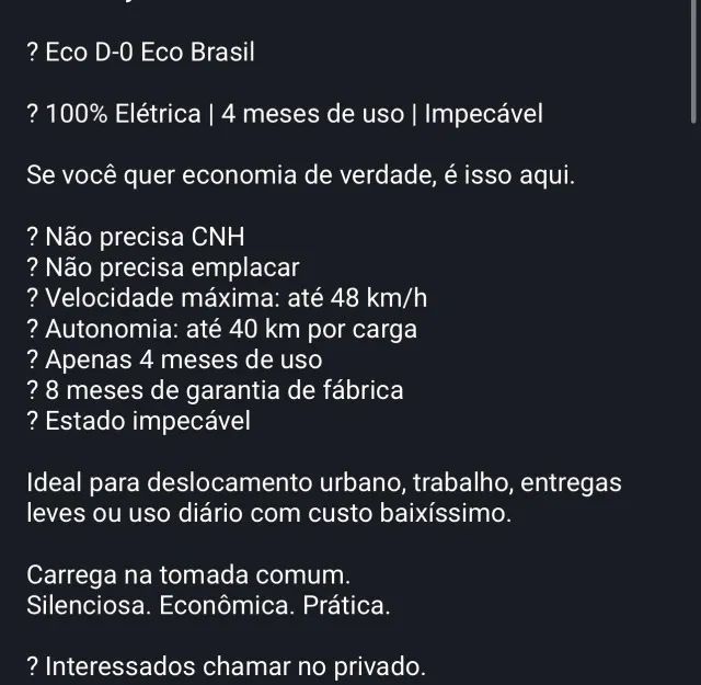 Bicicleta Elétrica Eco D-0 100% Elétrica - 4 Meses de Uso - Impecável - Foto 2