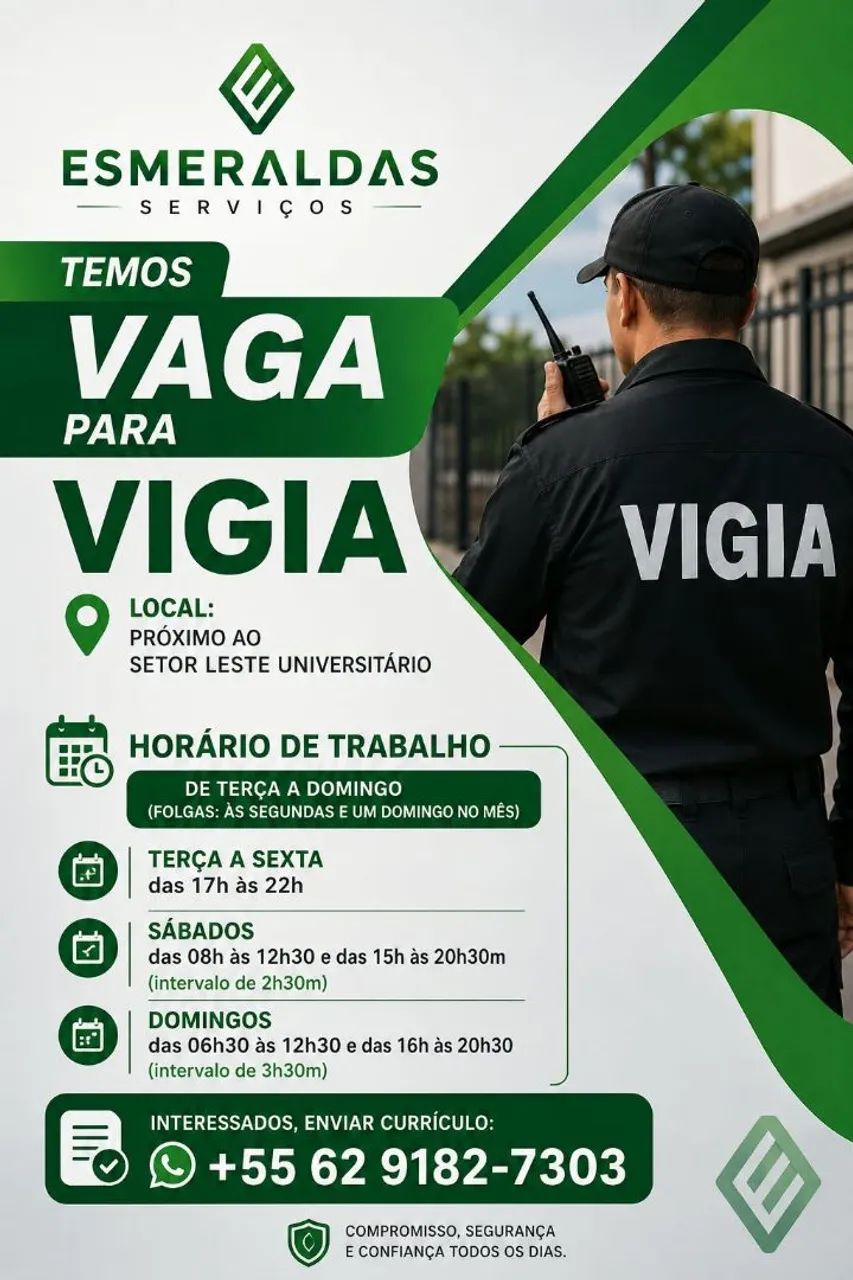 VAGA VIGIA (LESTE UNIVERSITÁRIO)
