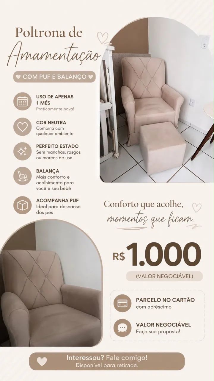 Poltrona de Amamentação com Puff