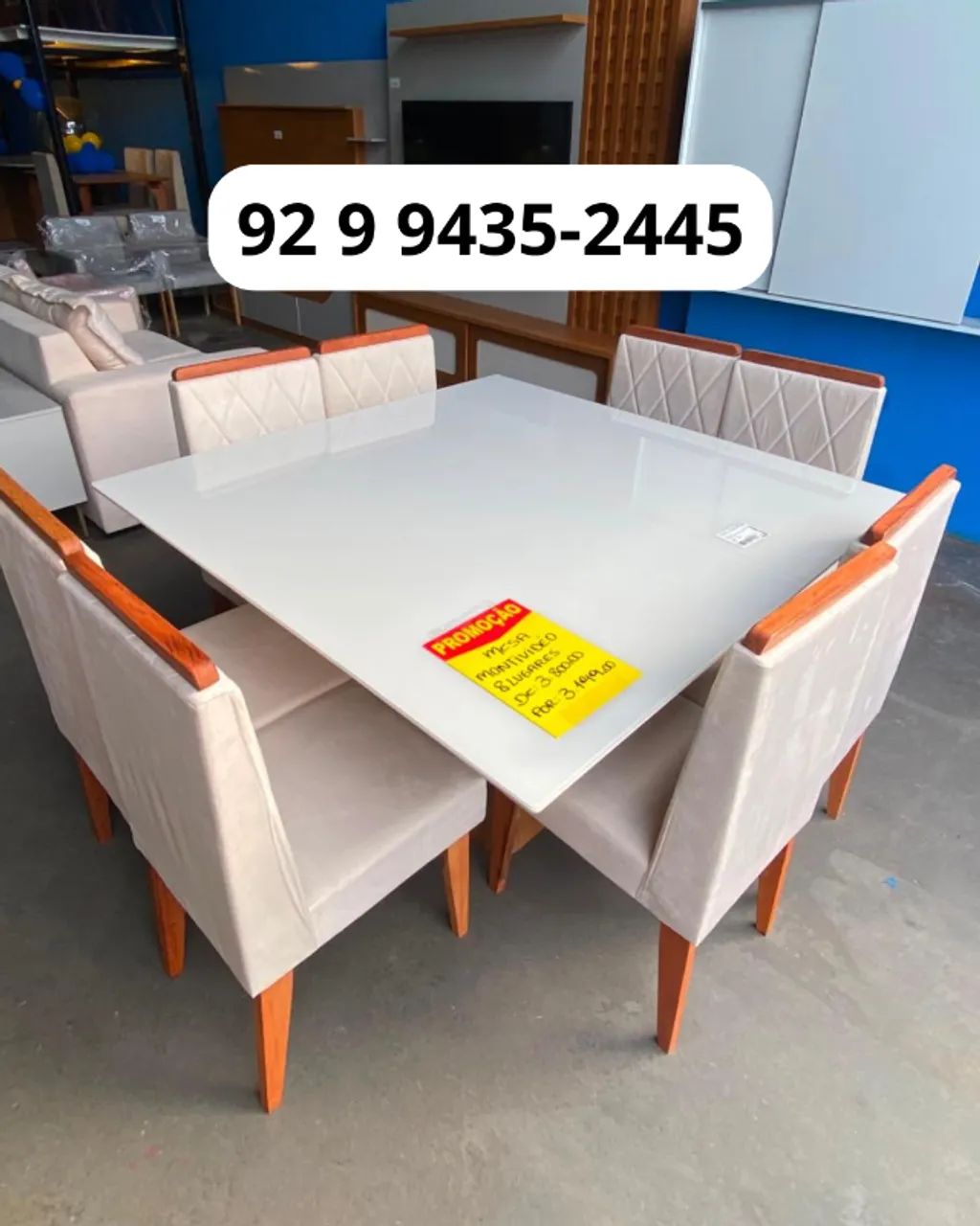 Mesa de Jantar 8 Lugares com 8 Cadeiras - R$ 3.250 - Foto 2
