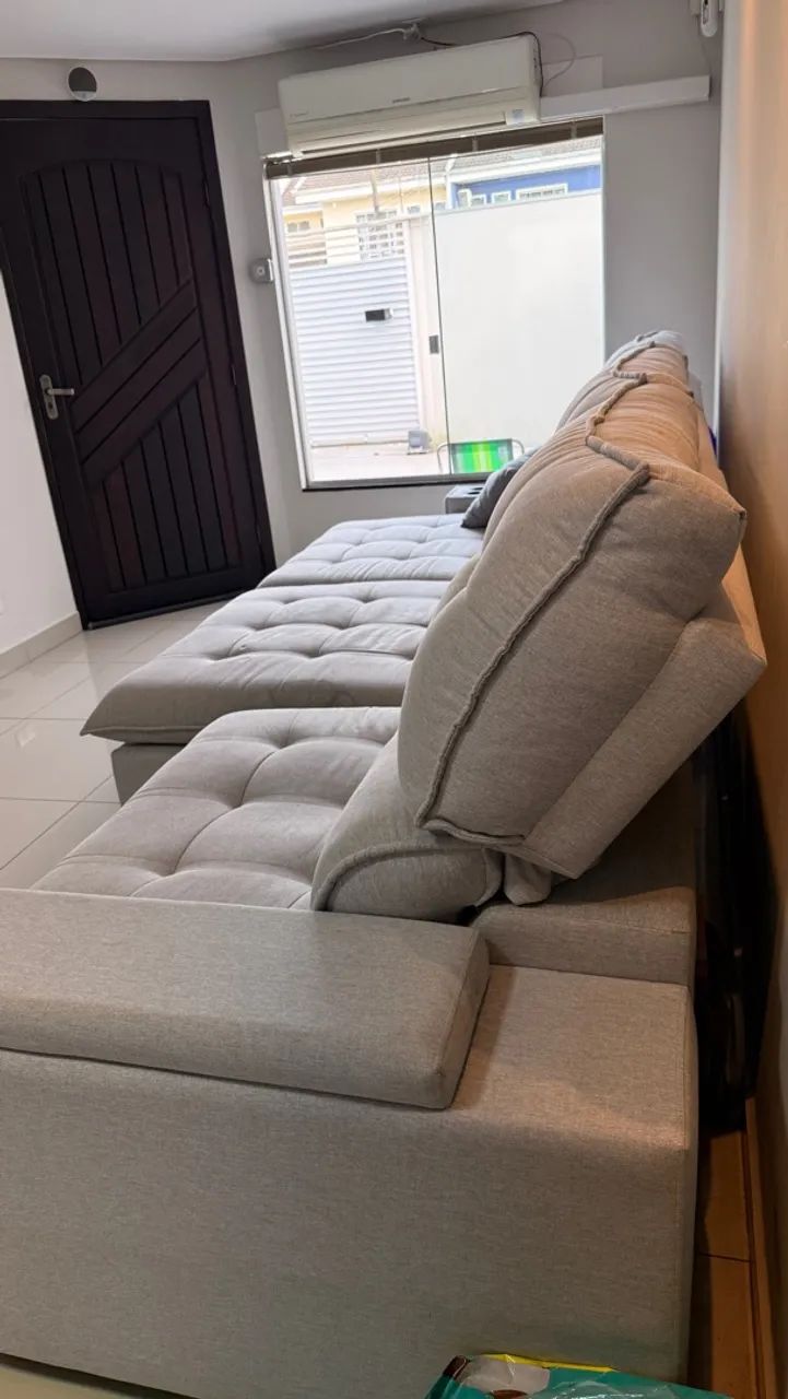 Sofá 3 lugares linho 3,5 metros - Foto 5