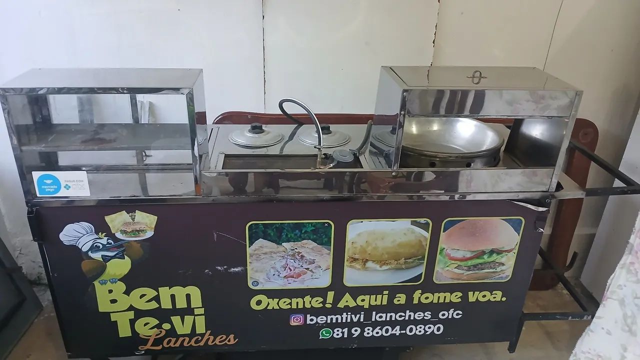 CARRINHO DE LANCHE 3X1 INOX 