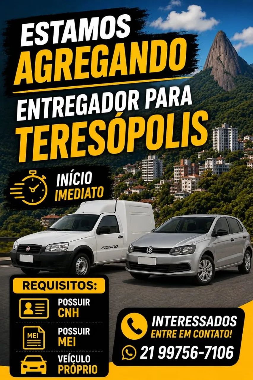 ENTREGADOR PARA TERESÓPOLIS 