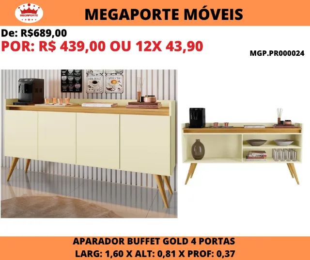 Aparador Buffet Gold 1,60 - Foto 3