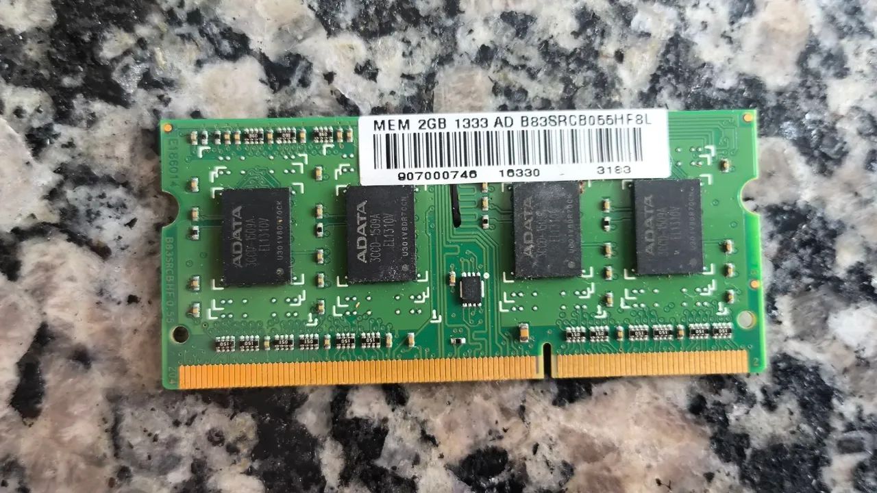 Memória ram ddr3 2g 1333mhz