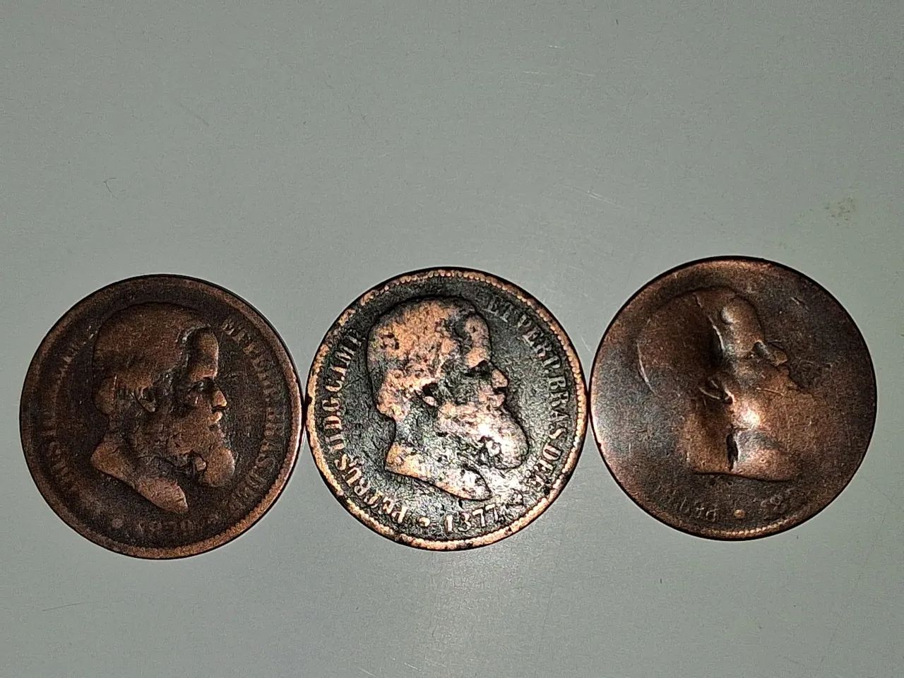 Lote de moedas antigas 40 Réis dom Pedro II.  De 1877 /1879 / 1880