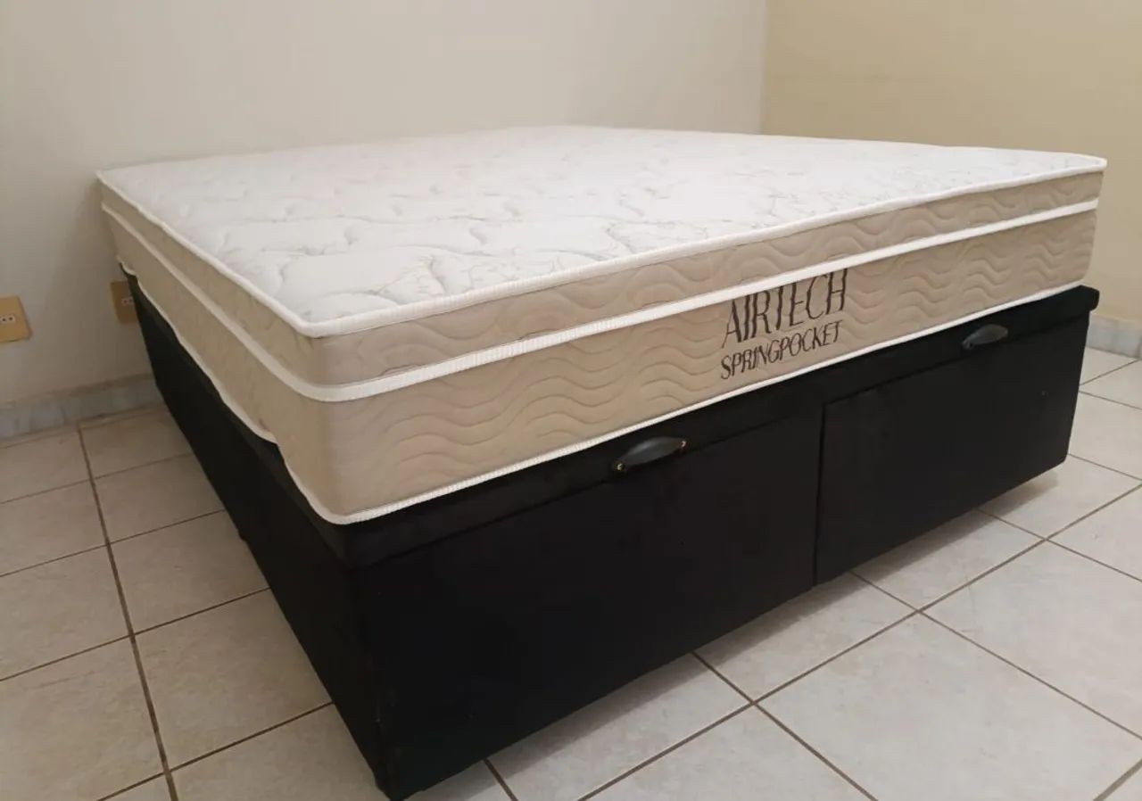 Cama box baú Queen size colchão Ortobom  - Foto 2