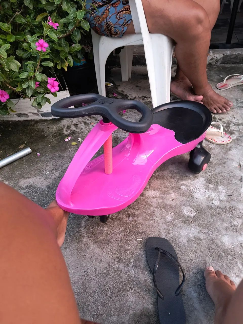 Carrinho de rolimã rosa