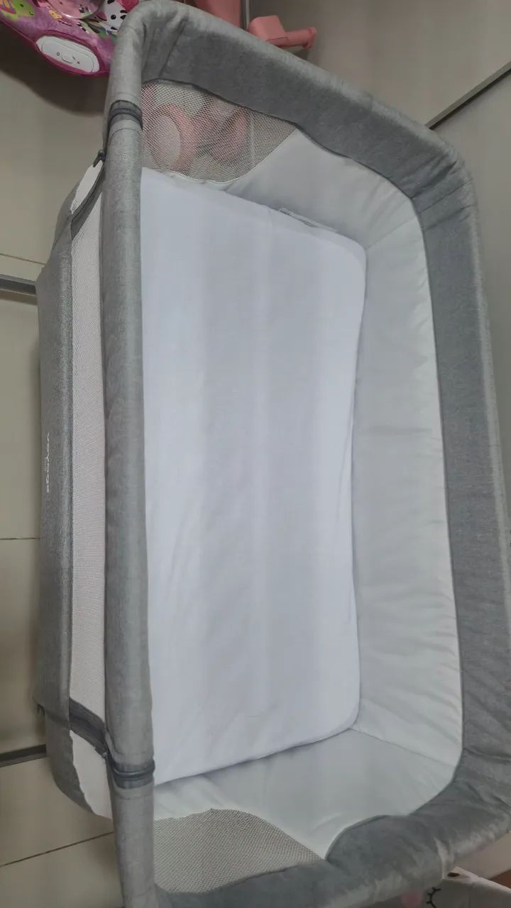 Berço Portátil Co-bed Link Cinza Mescla - Voyage - Foto 4