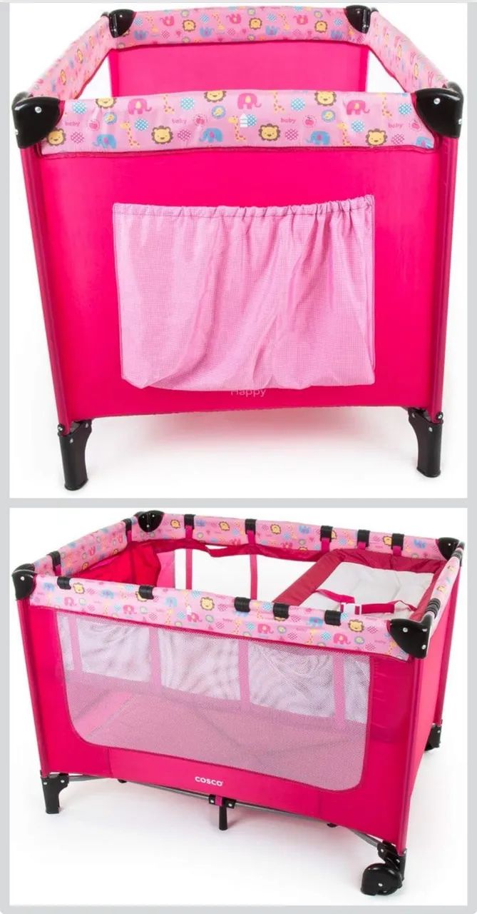 BERÇO PORTÁTIL COSCO ROSA - Foto 4