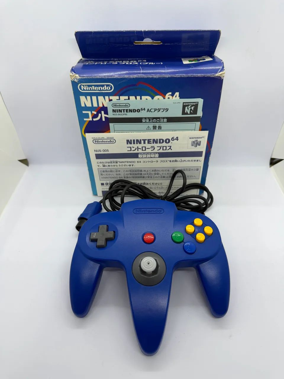 Controle Nintendo 64 Azul Original Japonês Completo na Caixa N64