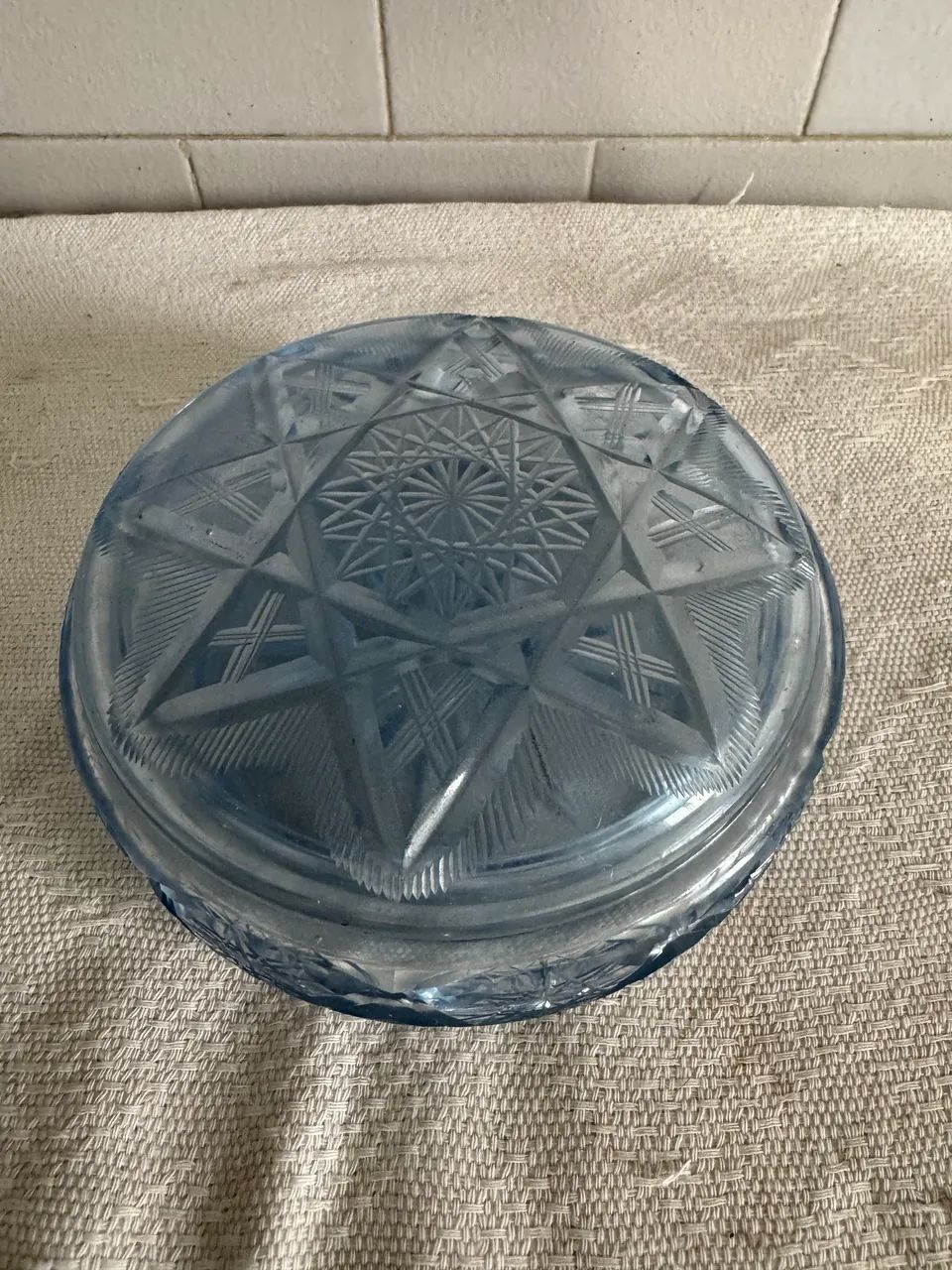 Antiga bomboniere em cristal azul  - Foto 5