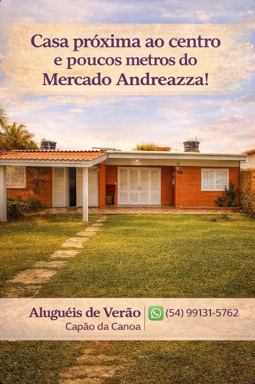 Temporada Casa capão da canoa perto ao centro e mercado Andreazza