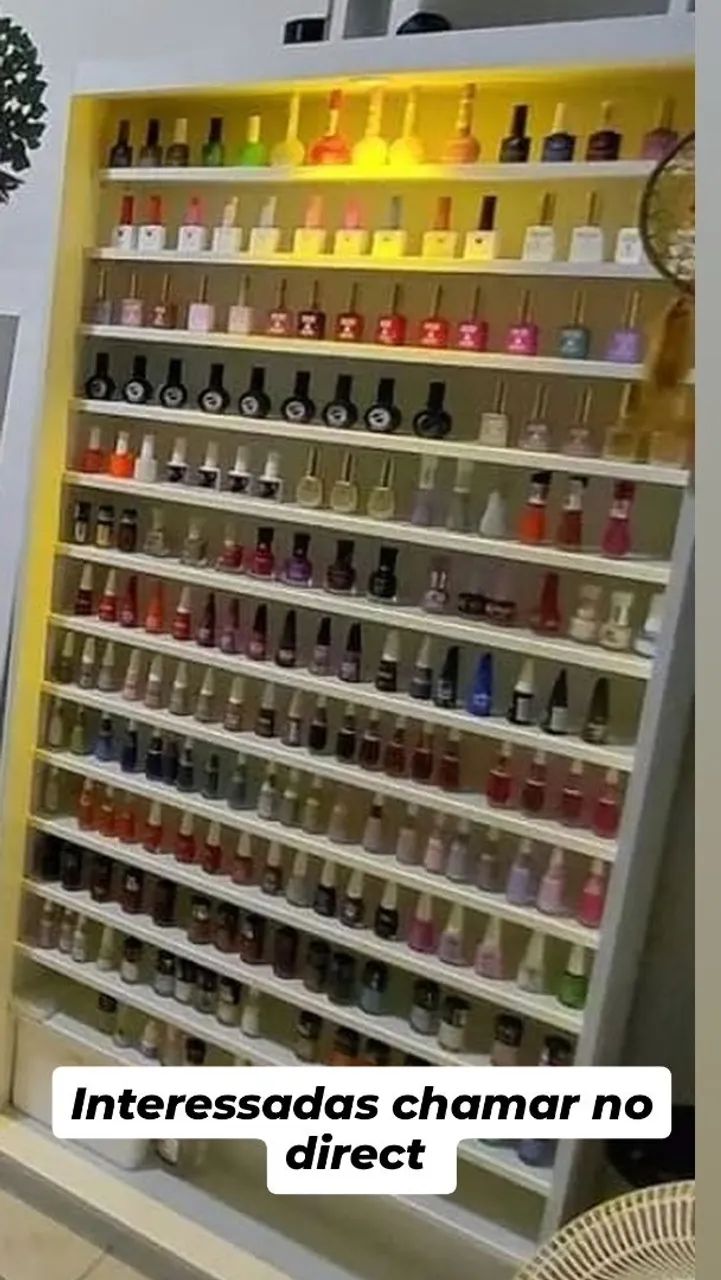 Porta esmaltes em mdf com luz de Led 
