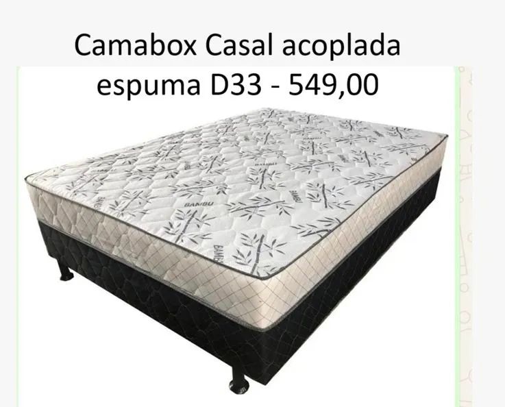 Cama juntos base e colchão casal 