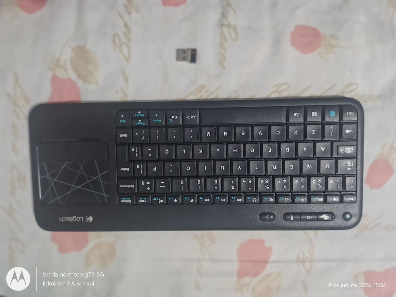 Teclado sem fio Logitech K400 Usado  - Foto 4
