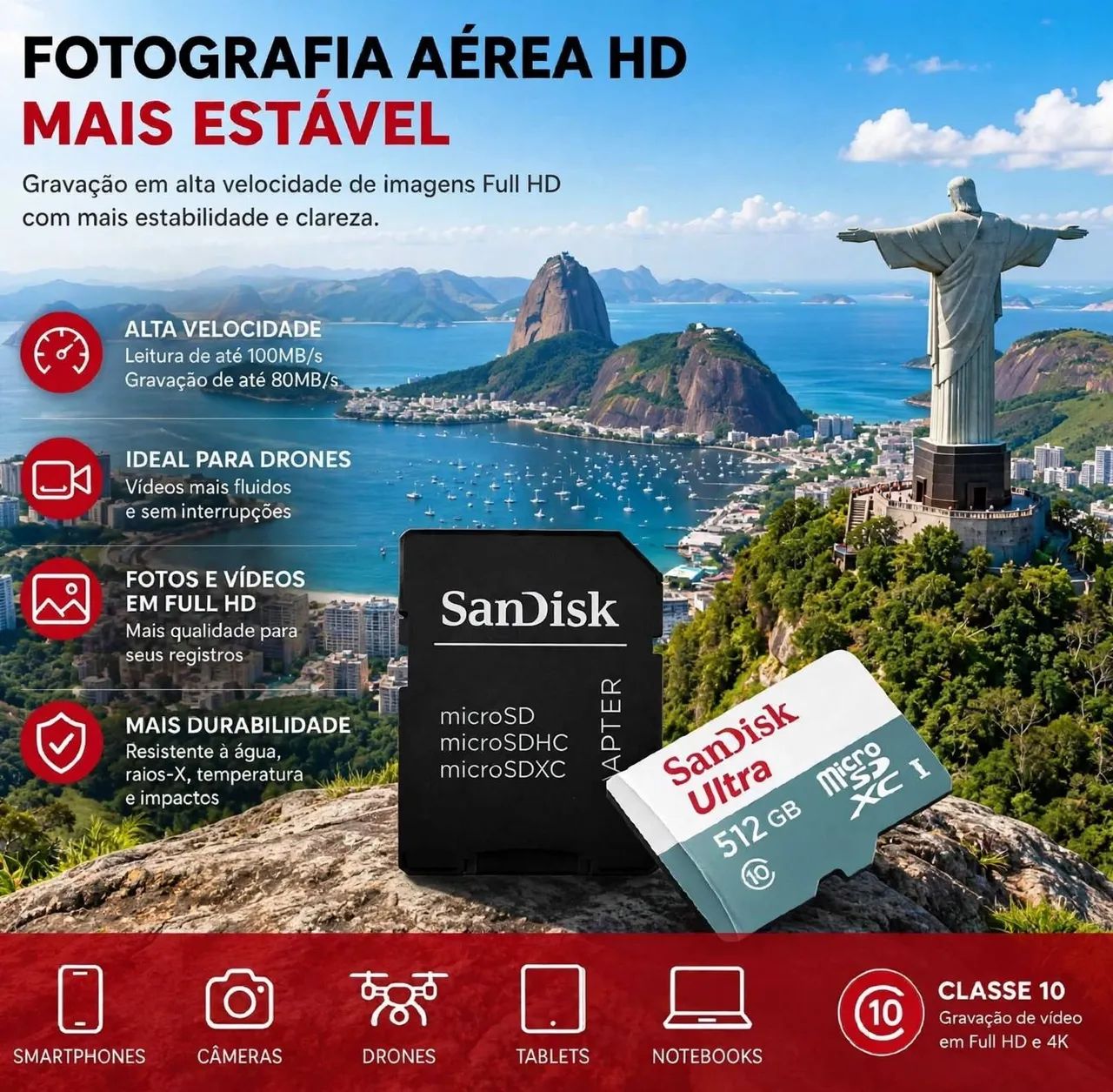 CARTÃO DE MEMÓRIA SANDISK ULTRA microSDXC 512GB - Foto 3