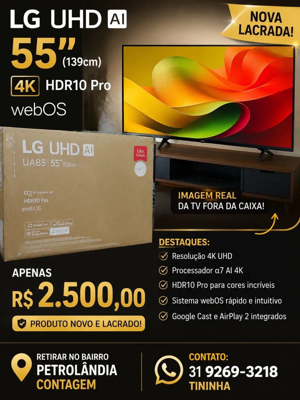 Smart tv LG 55 polegadas nova!