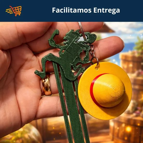 CHAVEIRO ONE PIECE - CHAPEU DO LUFFY - BRINDE - FACILITO ENTREGA