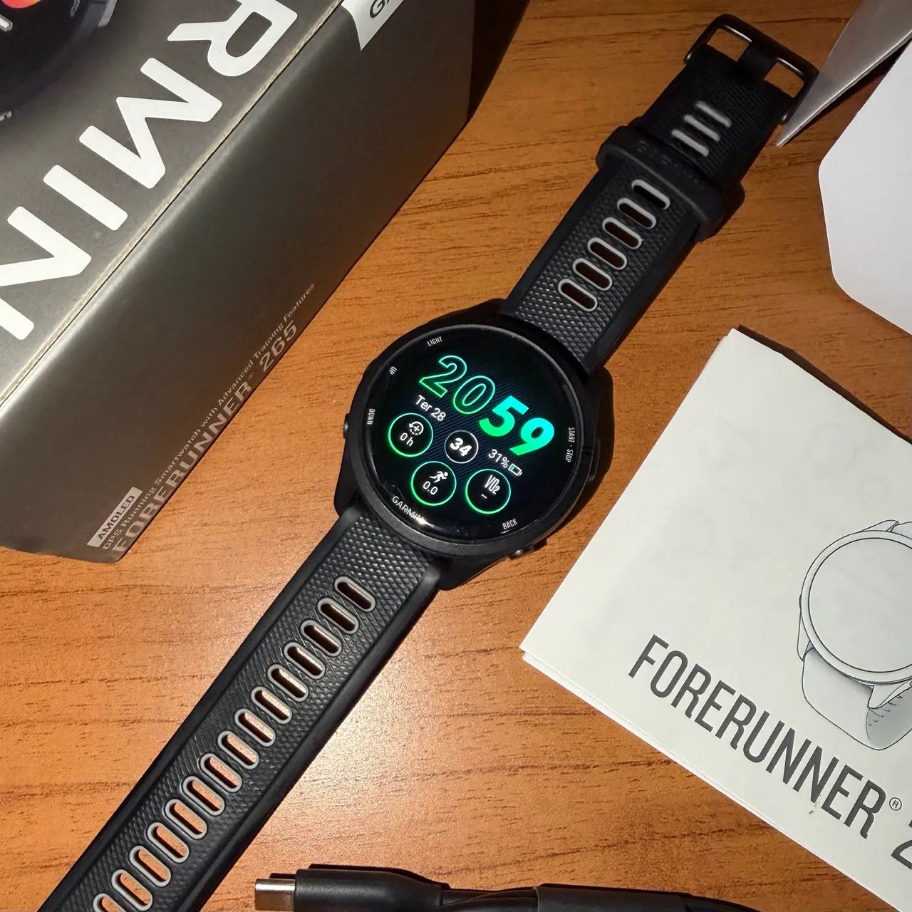 Relógio Garmin Forerunner 265 Seminovo Completo - Smartwatches