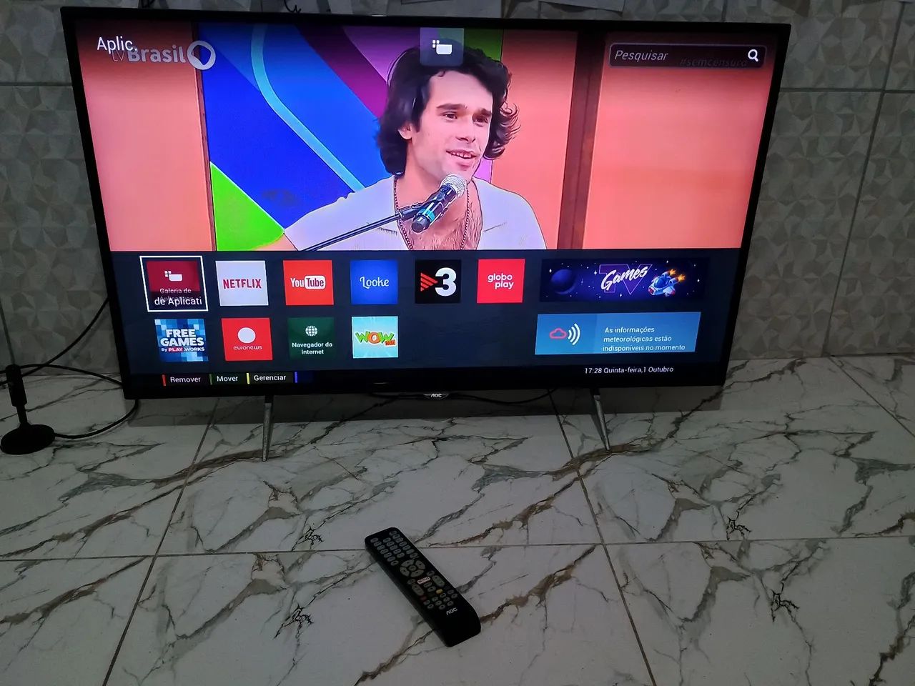Tv aoc 43 polegadas smart completa 